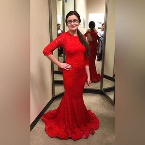 formal red dress
